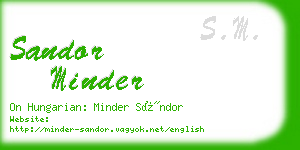 sandor minder business card